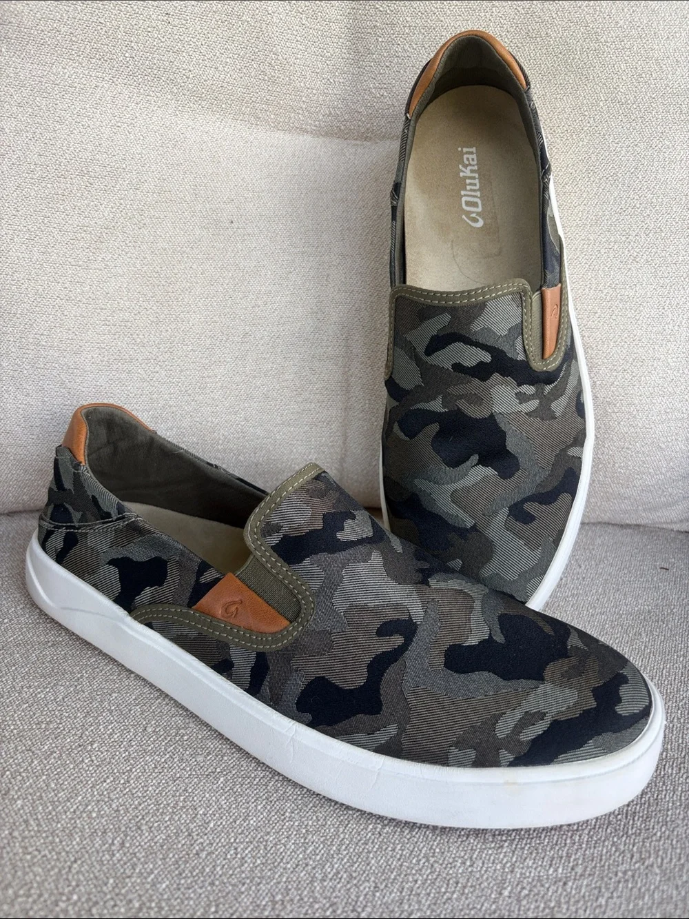 Olukai Lae’Ahi Pa’i Men’s Camo Slip On Loafers. Size  11